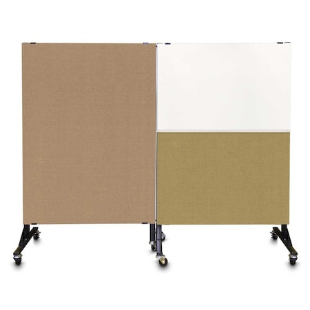 United Visual Products Sliding Door Indoor Enclosed Corkboard, 4 UV9001ACS4824-BLACK-COBACC